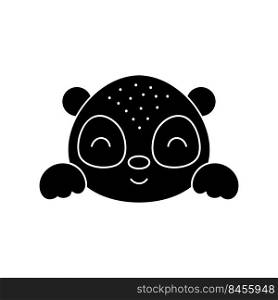 Cute Scandinavian panda head. Animal face for kids t-shirts, wear, nursery decoration, greeting cards, invitations, poster, house interior. Vector stock illustration