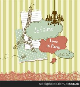 Cute scrapbook elements in French style