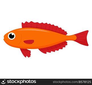 Cute sea fish. Vector cartoon character in ocean. Tropical fish.. Cute sea fish. Vector cartoon character in ocean. Tropical fish