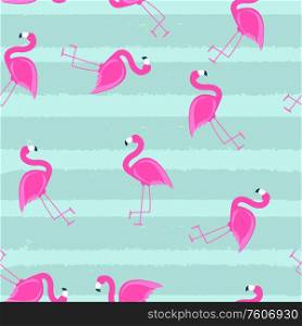 Cute Seamless Flamingo Pattern Vector Illustration EPS10. Cute Seamless Flamingo Pattern Vector Illustration