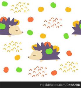 Cute seamless pattern with hedgehog, Hand drawn vector illustration for nursery. Cute seamless pattern with hedgehog, Hand drawn vector illustration for nursery.