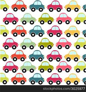 Cute seamless pattern with little cars , baby card