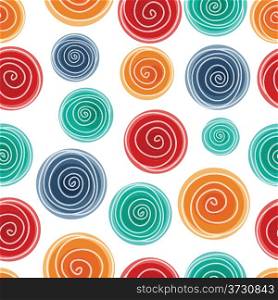 Cute seamless pattern with multicolored bright circles