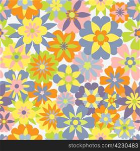 Cute seamless pattern with spring theme