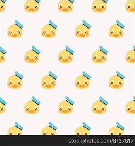 Cute seamless pattern with yellow rubber duck on white background. . Cute seamless pattern with yellow rubber duck 