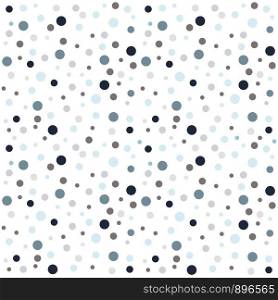 Cute seamless vector background pattern with hand drawn dots in pastel blue on white. For baby boy shower