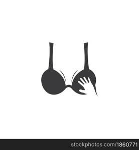 Cute Sex shop logo and badge design template. Sexy label. Vector xxx elements. Adult store symbol, icon - boobs