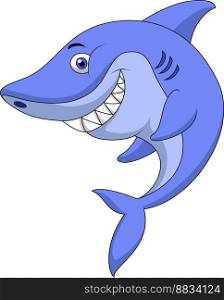 Cute shark cartoon vector image