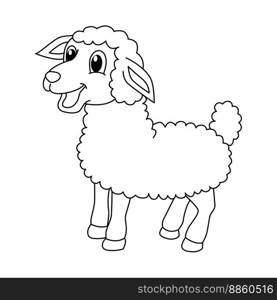 Cute sheep cartoon illustration vector.