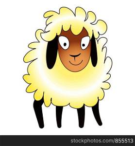Cute sheep icon. Cartoon of cute sheep vector icon for web design isolated on white background. Cute sheep icon, cartoon style