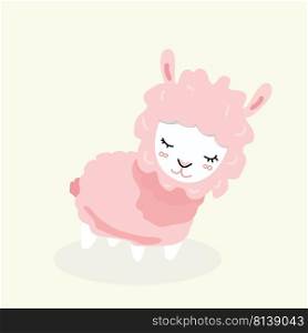 Cute sheep in flat sty≤.