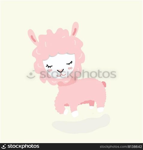 Cute sheep in flat style.