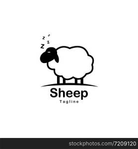 Cute sheep logo vector icon illustration design