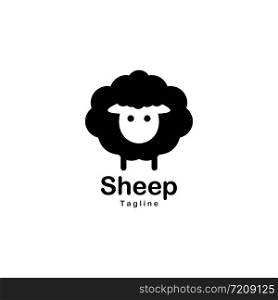 Cute sheep logo vector icon illustration design