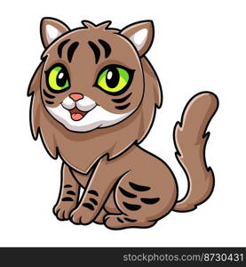 Cute siberian cat cartoon sitting