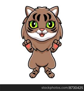 Cute siberian cat cartoon standing