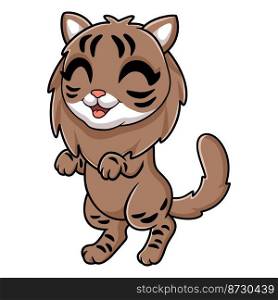 Cute siberian cat cartoon standing