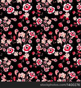 Cute simple pattern with small scale flowers. Shabby chic style. Floral seamless background for textile or book covers, manufacturing, wallpapers, print, gift wrap and scrapbooking.