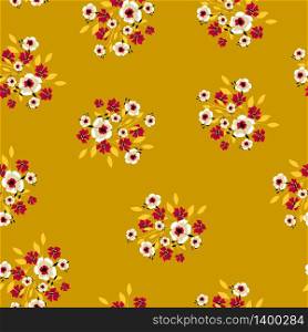 Cute simple pattern with small scale flowers. Shabby chic style. Floral seamless background for textile or book covers, manufacturing, wallpapers, print, gift wrap and scrapbooking.