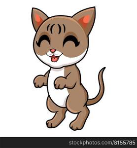 Cute singapura cat cartoon standing