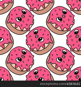 cute smile donut seamless pattern textile print