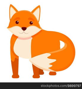Cute smiling fox icon. Cartoon of cute smiling fox vector icon for web design isolated on white background. Cute smiling fox icon, cartoon style