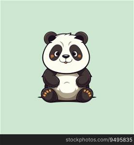 Cute Smiling Panda Mascot in Vector Style