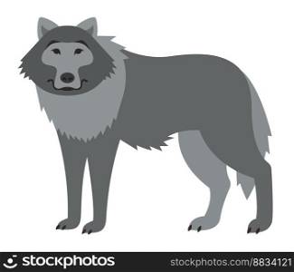 Cute smiling wild wolf cartoon vector image