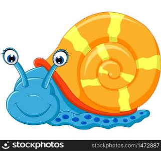 Cute snail cartoon running