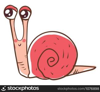 Cute snail, illustration, vector on white background.