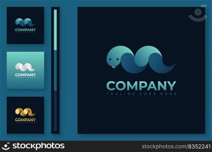 Cute Snake Logo and Icon Design Template