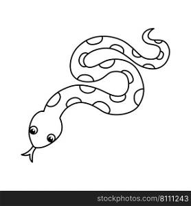 Cute snakecartoon coloring page for kids Vector Image