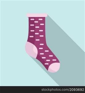 Cute sock icon flat vector. Sport wool item. Fashion sock. Cute sock icon flat vector. Sport wool item