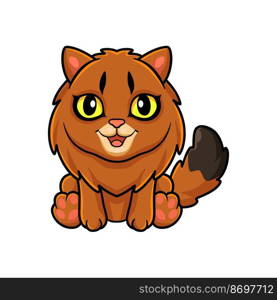 Cute somali cat cartoon sitting