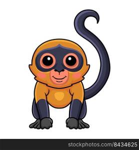 Cute spider monkey cartoon posing