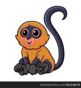 Cute spider monkey cartoon sitting