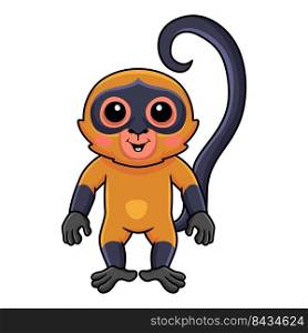 Cute spider monkey cartoon standing