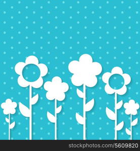 Cute Spring Background with Paper Flowers