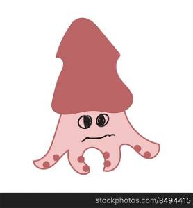 cute squid vector illustration design element