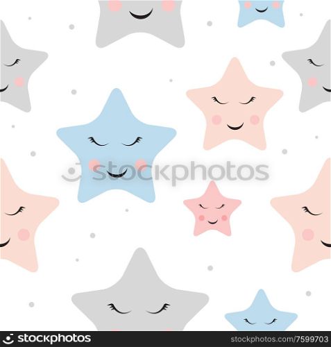 Cute Star Night Seamless Pattern Background Vector Illustration EPS10 . Cute Star Night Seamless Pattern Background Vector Illustration