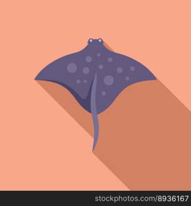 Cute stingray icon flat vector. Fish animal. Water nature. Cute stingray icon flat vector. Fish animal