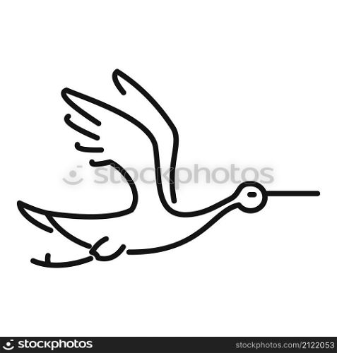 Cute stork icon outline vector. Heron bird. Japanese stork. Cute stork icon outline vector. Heron bird