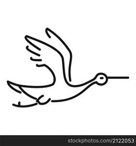 Cute stork icon outline vector. Heron bird. Japanese stork. Cute stork icon outline vector. Heron bird