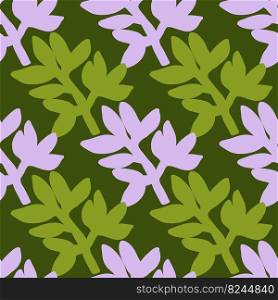 Cute strange tropical leaves seamless pattern. Naive art style. Leaf plants endless wallpaper. Abstract floral background. Modern botanical print. Design for fabric, textile print, wrapping, cover. Cute strange tropical leaves seamless pattern. Naive art style. Leaf plants endless wallpaper.