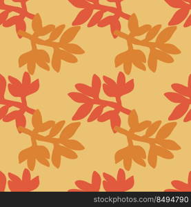 Cute strange tropical leaves seamless pattern. Naive art style. Leaf plants endless wallpaper. Abstract floral background. Modern botanical print. Design for fabric, textile print, wrapping, cover. Cute strange tropical leaves seamless pattern. Naive art style. Leaf plants endless wallpaper.