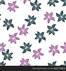 Cute stylized bud flowers background. Abstract flower seamless pattern in simple style. For fabric design, textile print, wrapping paper, cover. Vector illustration. Cute stylized bud flowers background. Abstract flower seamless pattern in simple style.