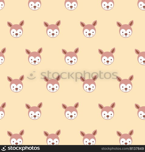 Cute stylized cartoon kangaroo pattern on pastel background. . Cute stylized cartoon kangaroo pattern on pastel background.