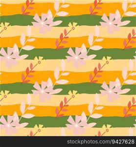Cute stylized ditsy flower seamless pattern. Decorative naive botanical backdrop. Design for fabric, textile print, wrapping paper, cover, poster. Vector illustration. Cute stylized ditsy flower seamless pattern. Decorative naive botanical backdrop.