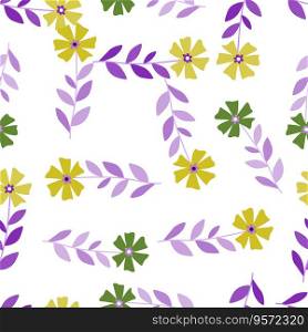 Cute stylized ditsy flower seamless pattern. Decorative naive botanical backdrop. Design for fabric, textile print, wrapping paper, cover, poster. Vector illustration. Cute stylized ditsy flower seamless pattern. Decorative naive botanical backdrop.