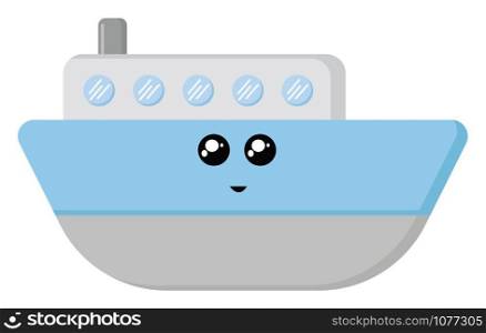 Cute submarine, illustration, vector on white background.